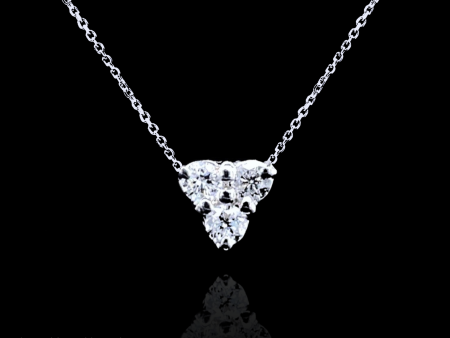 Rositas Trio Diamond Necklace 16-18” 18kt White Gold Chain Discount