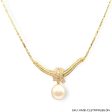 #TheSALE | Baguette Swirl Pearl Diamond Necklace 14kt Fashion