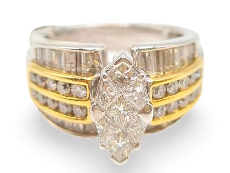 #TheSALE | Multi Tone Marquise Diamond Unisex Ring 14kt For Sale