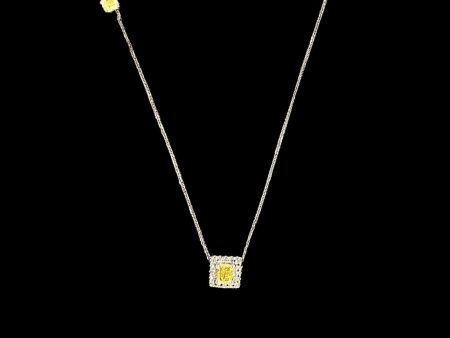 Square Citrine Gemstones Diamond Necklace 14kt For Sale