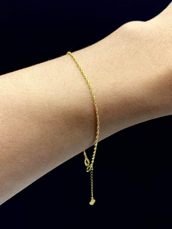 #GOLD2024 | Unisex Golden Rope Chain Bracelet 18kt 7”- 7.5” Discount