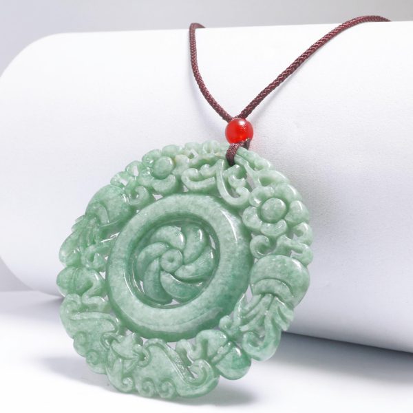 THE VAULT | Genuine Natural Jadeite Circular Pendant Necklace on Sale