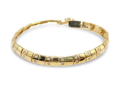 NEW Two-Tier Unisex Golden Eternity Diamond Bracelet 18kt (7.5inches) Online now