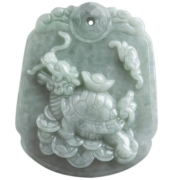 The Vault | Genuine Natural Dragon Turtle Hand Carved Jadeite Necklace Hot on Sale