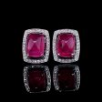 #LVNA2024 | Burmese Ruby Cabochon Gemstones Diamond Earrings 18kt For Discount