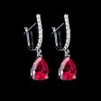 Teardrop Red Ruby Gemstones Diamond Dangling 14kt Sale