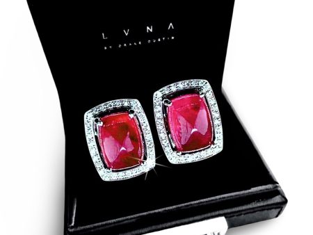 #LVNA2024 | Burmese Ruby Cabochon Gemstones Diamond Earrings 18kt For Discount