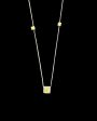 Square Citrine Gemstones Diamond Necklace 14kt For Sale