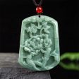 THE VAULT | Natural Magpie Peony Flower Hand Carved Jadeite Necklace Online Sale