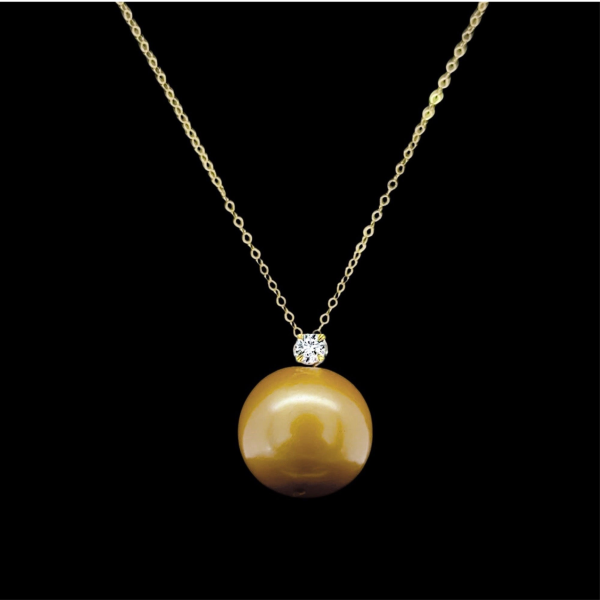 #LVNAPP | Golden HOPE Pearl Round Diamond Necklace 18kt #LVNA2024 Hot on Sale