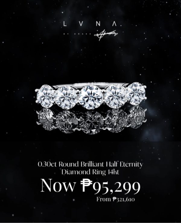 Round Brilliant Half Eternity Diamond Ring #EternityByLVNA Online now