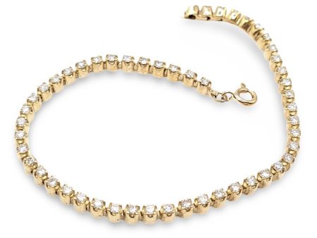 NEW Golden Unisex Eternity Tennis Diamond Bracelet 18kt Online now