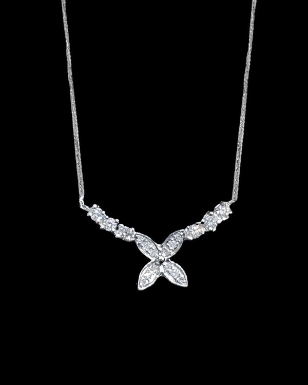 Floral Rositas BarDiamond Necklace 18” 18kt Sale