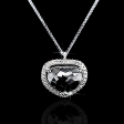 Rare Black Heart Cabochon Solitaire Colored Diamond Necklace 18kt Hot on Sale