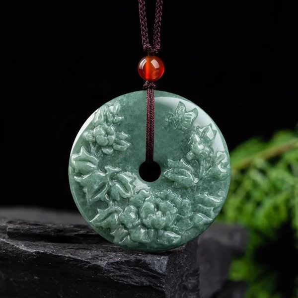 THE VAULT | Genuine Natural Ping An Hand Carved Jadeite Necklace Online