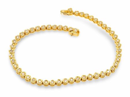 NEW Golden Unisex Large Donut Eternity Diamond Bracelet 18kt Fashion