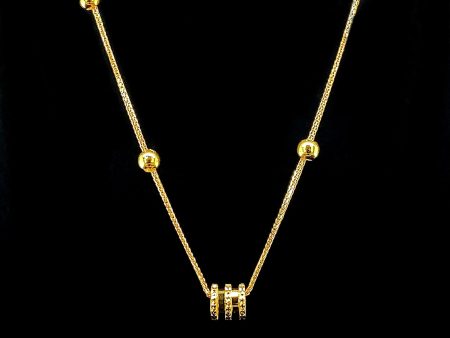 18kt Golden Running Barrel Necklace Cheap