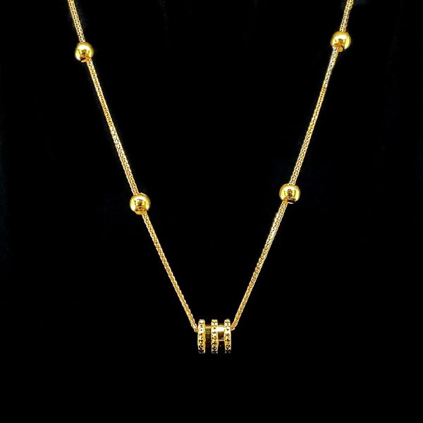 18kt Golden Running Barrel Necklace Cheap