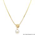 #TheSALE | Knot Baguette Pearl Diamond Necklace 18kt For Sale