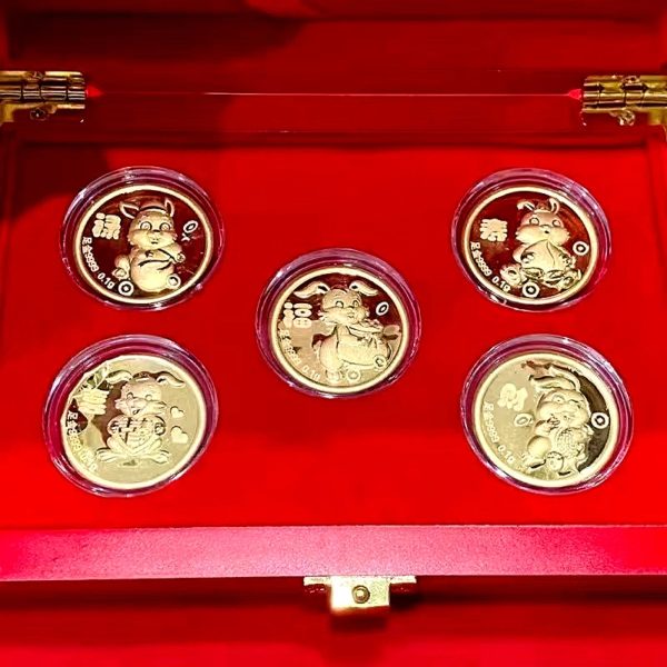 24kt Pure Gold Bar Coins in Luxury Wooden Box (999.9au) Fashion