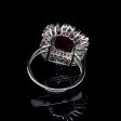 Red Ruby Statement Cocktail Gemstones Diamond Ring 14kt Online now