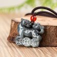 THE VAULT | Natural Black Jadeite Tiger Hand Carved Necklace For Cheap