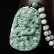 The Vault | Large Premium Hand Carved Dragon Jadeite Long Drop Necklace Sale