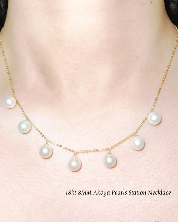 #GOLD2024 | 18K Akoya Pearl Station Necklace Online Sale