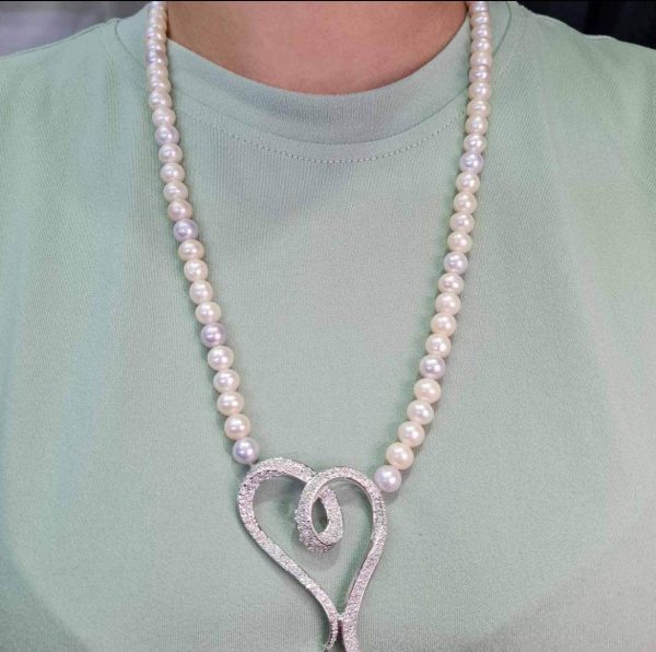 #TheSALE | Heart Pearl Diamond Necklace 18kt Supply