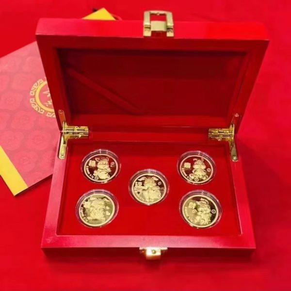 24kt Pure Gold Bar Coins in Luxury Wooden Box (999.9au) Fashion