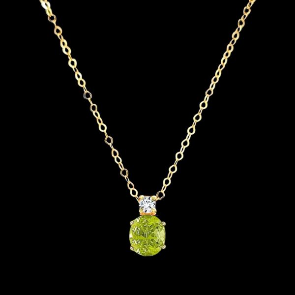 #LVNA2024 | Green Peridot Diamond Necklace 18” 18kt on Sale