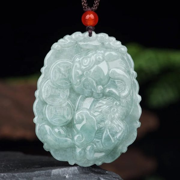 The Vault | Natural Myanmar Pi Xiu Hand Carved Jadeite Necklace Discount