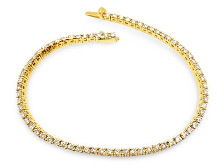 NEW Golden Unisex Boxtype Eternity Diamond Bracelet 18kt Hot on Sale