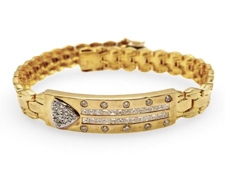 NEW Golden Unisex Paved Diamond Bracelet 18kt Hot on Sale