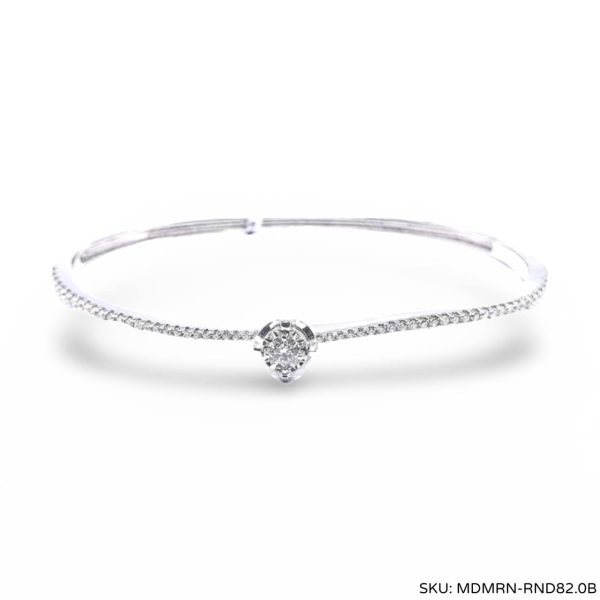 Round Half Eternity Diamond Bangle 18kt Online now