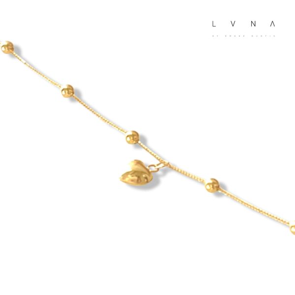 18K Golden Lucky Balls with Heart Bracelet on Sale