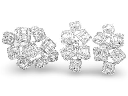 Square Cluster Statement Diamond Jewelry Set 14kt Online