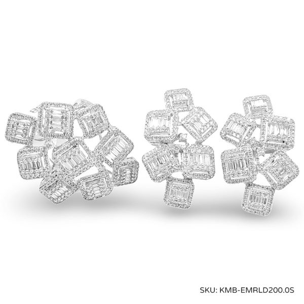 Square Cluster Statement Diamond Jewelry Set 14kt Online