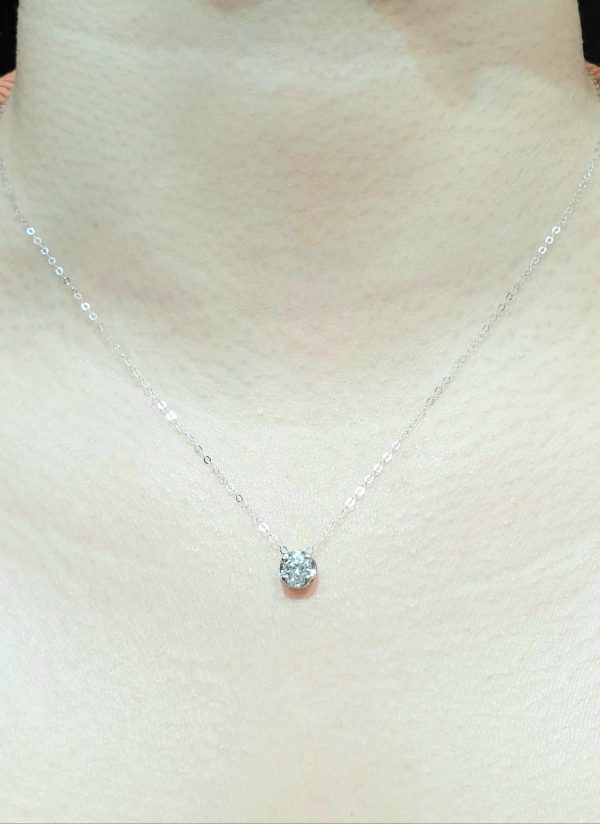 #LVNAPP | 0.38ct G VS2 Round Solitaire Diamond Necklace 18kt Cheap