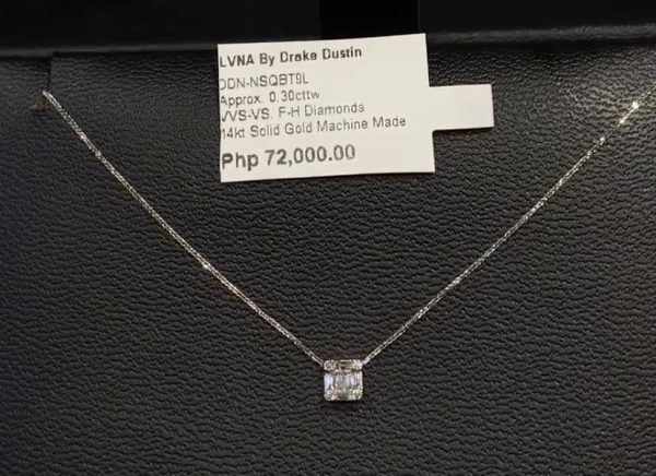 #LVNAPP | Classic Square Baguette Diamond Necklace 14kt Sale