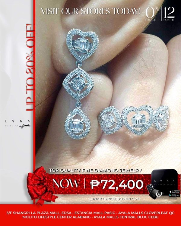 Trio Shape Dangling Diamond Jewelry Set 14kt Online Hot Sale