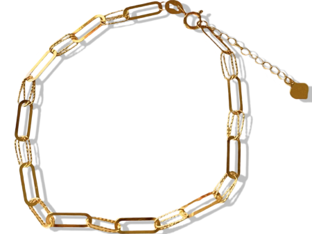 #GOLD2024 | 18K Golden Paper-Clip Chain Bracelet For Cheap