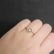 Square Halo Paved Diamond Ring 18kt Sale