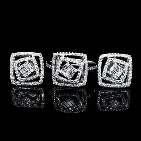 PREORDER | Square Diamond Jewelry Set 14kt Sale