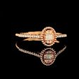 Rose Oval Halo Diamond Ring 18kt Hot on Sale