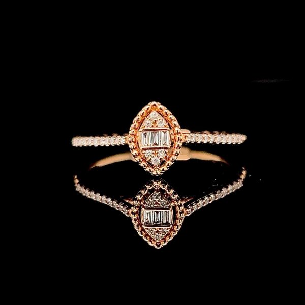 Rose Marquise Halo Diamond Ring 18kt Cheap