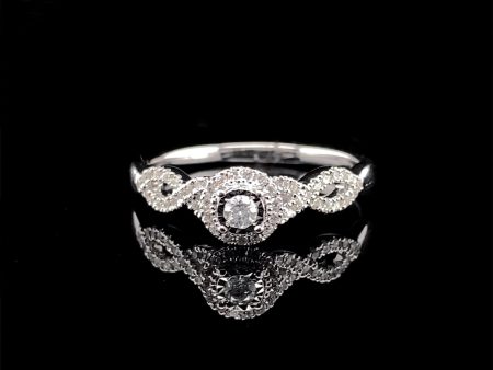 Round Halo Twisted Knot Band Diamond Ring 14kt Online Hot Sale