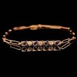 Rose Blue Sapphire Gemstones Flat Cubic-Link Diamond Bracelet 18kt Online