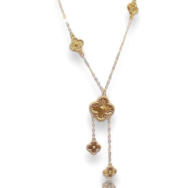 #GOLD2024 | 18K Golden Clover Necklace Hot on Sale