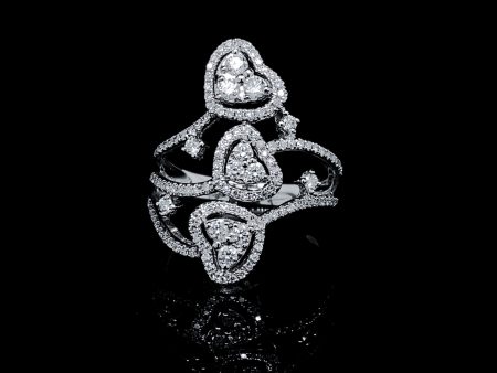 PREORDER | Trinity Heart Halo Statement Diamond Ring 14kt Discount